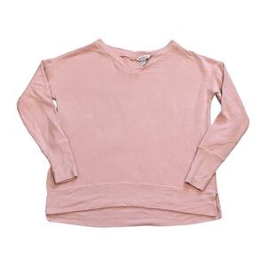 Athleta Womens Sweatshirt Sz M Pink Pullover Oversized Modal Cozy Loungewear